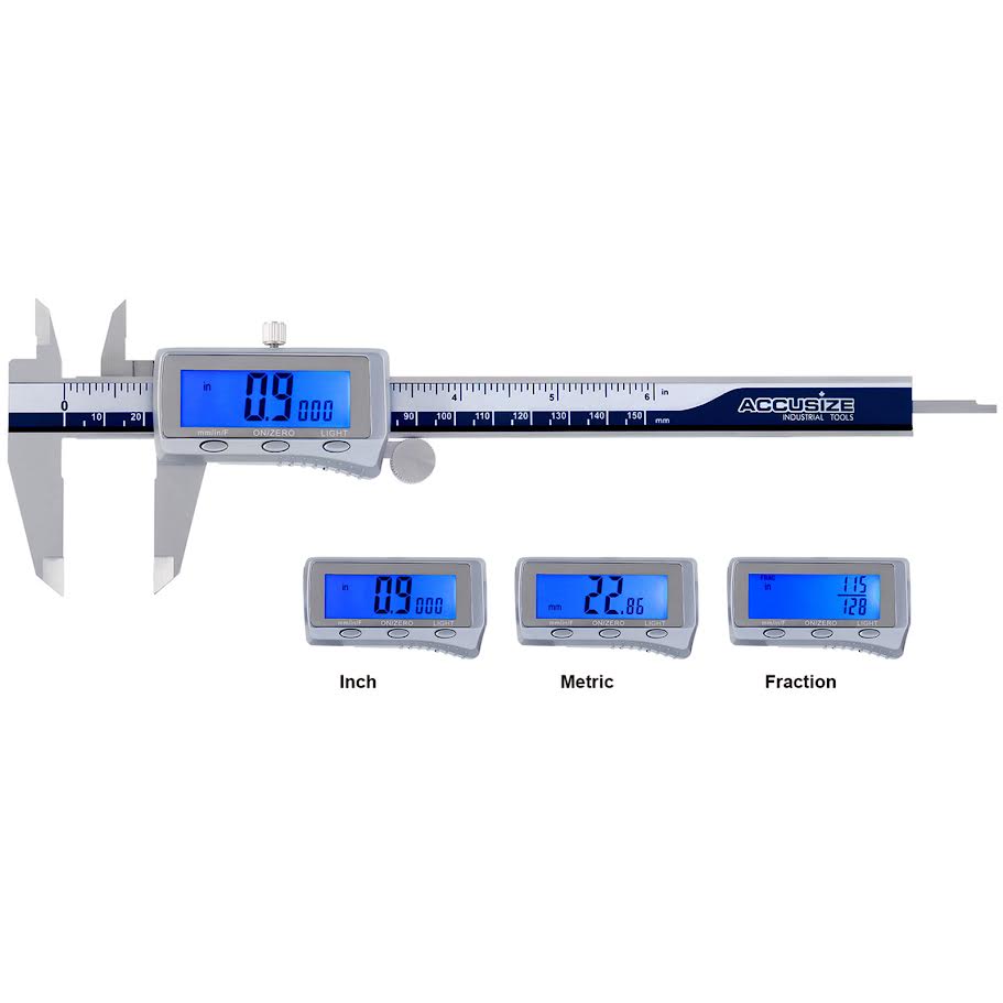Rechargeable Digital Caliper with Backlight LCD Screen