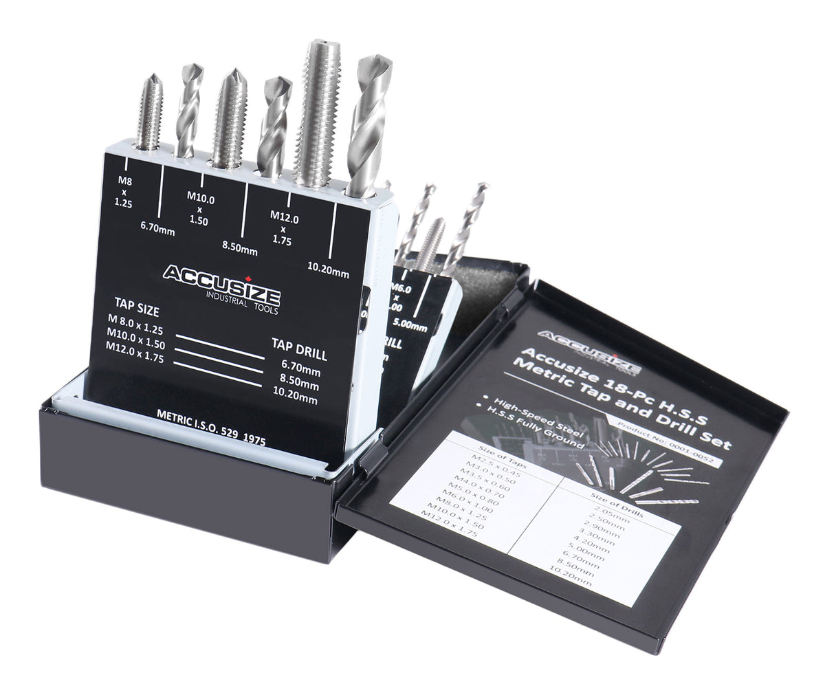 Metric 18 Pc H.S.S. Tap and Drill Set, 0001-0052