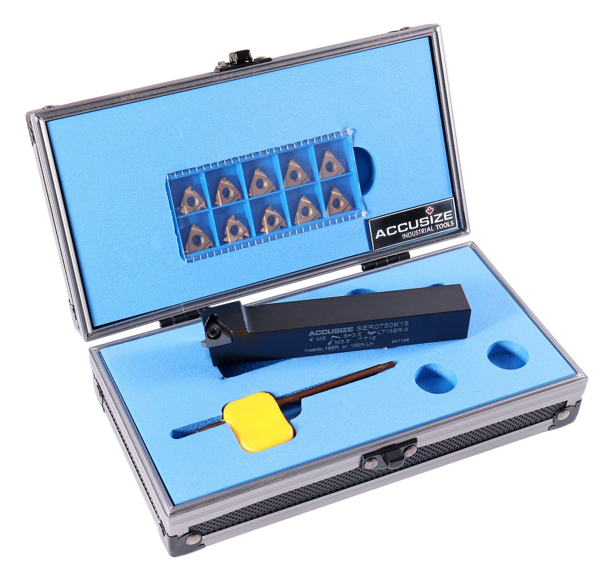 3/4'' Shank Indexable Thread Tool Set, 12Pcs Un External Thread Right, 0028-0283