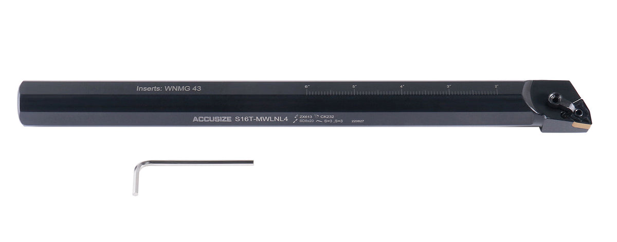 1'' by 12'' Oal Left Hand S-Mwln Heavy-Duty Boring Bars with Wnmg43 Insert, 0028-1973
