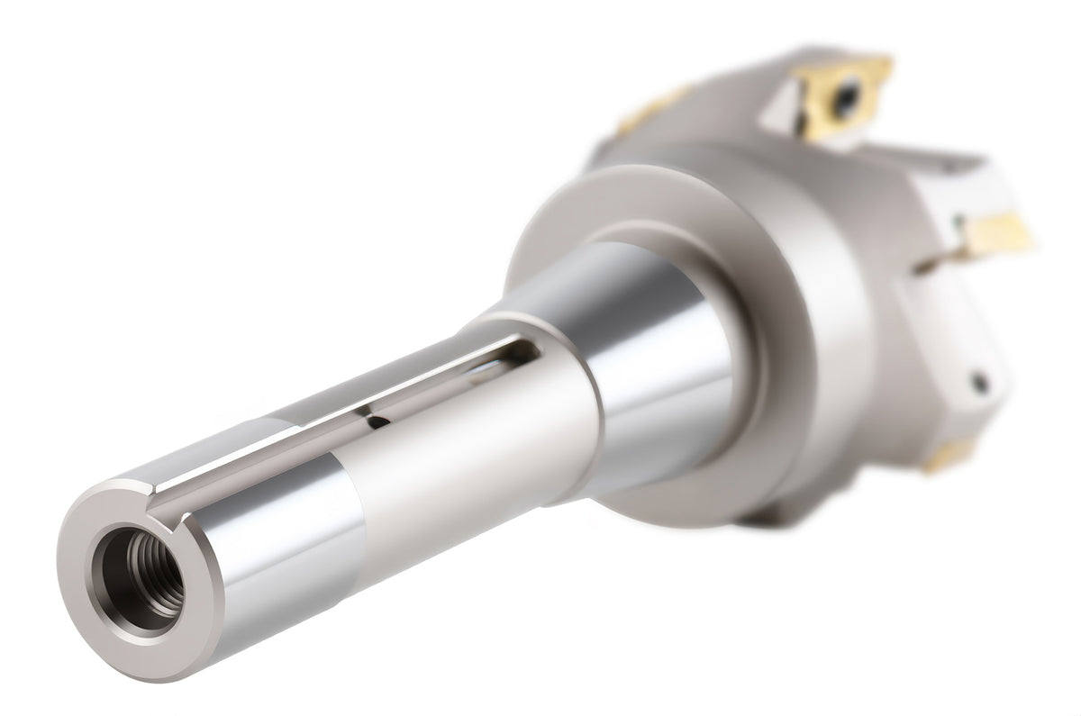 2-1/2'' Cutting Diameter by 6-1/8'' Oal 90 Degree R8 Shank Indexable End Mill with 6 Apkt1604 Carbide Inserts, 0028-6907