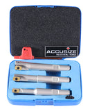 3 Pc 90 Degree Indexable End Mill Set with Apkt11t3 Inserts, Cutter Diameter Includes 3/8'', 1/2'' and 5/8'', 0028-8308
