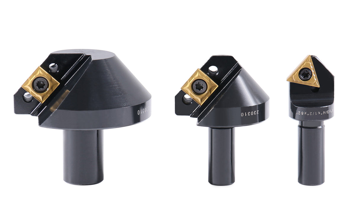 Accusize Industrial Tools, 1/4'', 1/2'' and 1-1/4'' 82 Degree Indexable Carbide Countersinks, 0046-0982