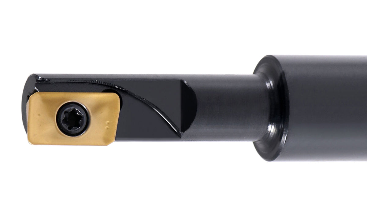 '- 3/8'' 90 Deg Square Shoulder Indexable End Mill with 3'' Overall Length, Apkt11t3 Carbide Inserts, 1 Flute, 0056-0912