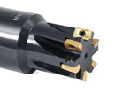 1-1/4'' 90 Deg Square Shoulder Indexable End Mill, 4-1/4'' Overall Length, Apkt11t3 Carbide Inserts, 6 Flute, 0056-0923