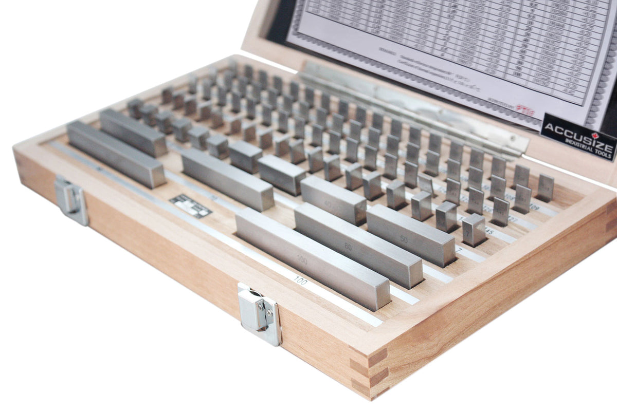 87 Pc Metric Gage Block Set, Grade 2, Din861 German Standard with Mfg's Certificate, 0087-2160