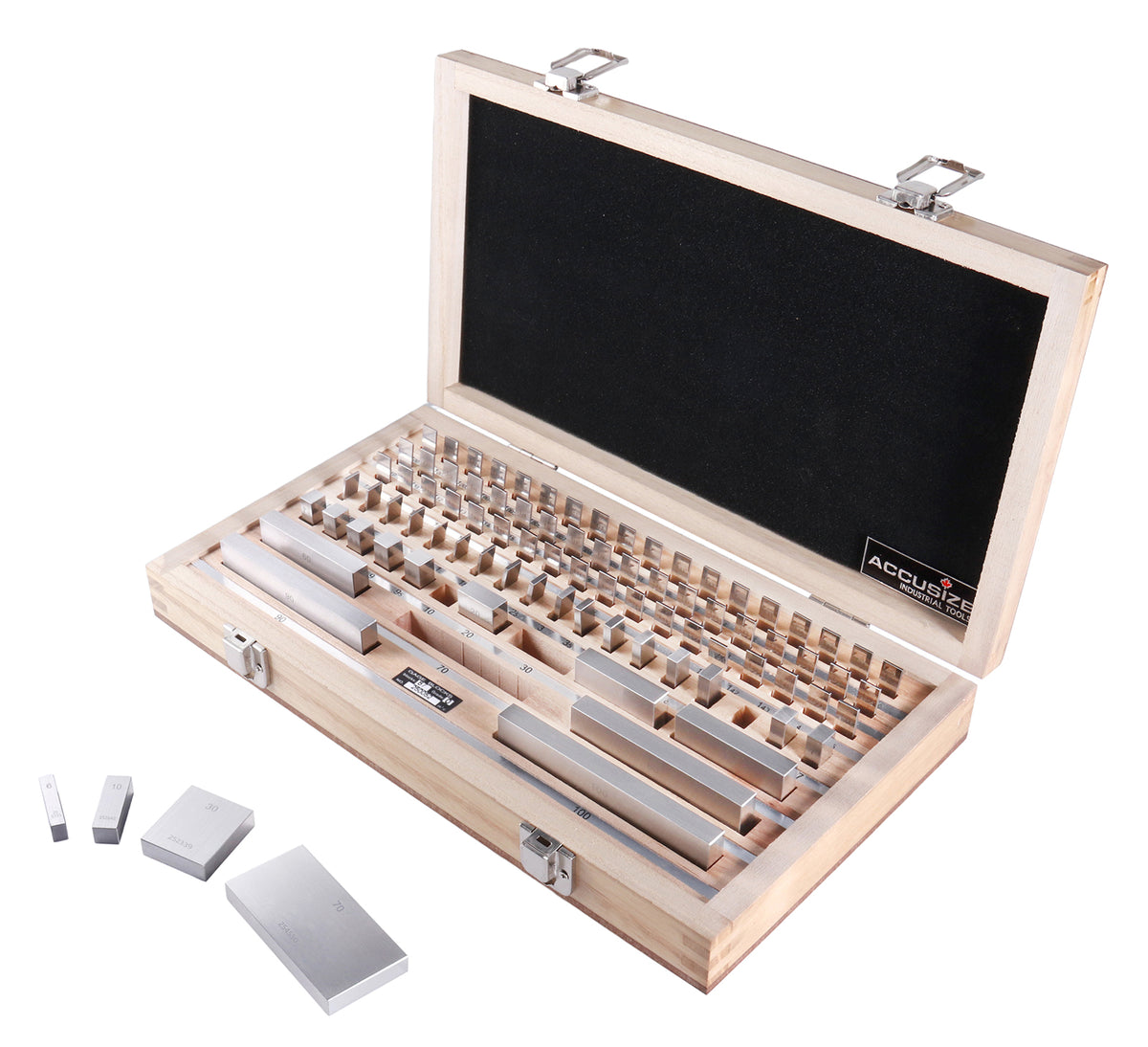 87 Pc Metric Gage Block Set, Grade 0, DIN861 German Standard with MFG's Certificate, 0087-2162