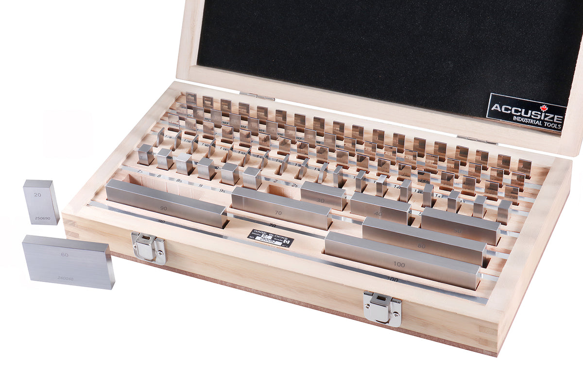 87 Pc Metric Gage Block Set, Grade 0, DIN861 German Standard with MFG's Certificate, 0087-2162