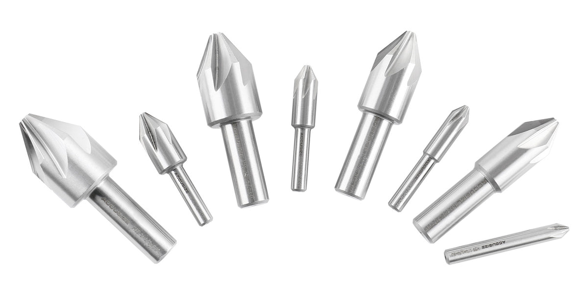 Lot de 6 fraisers de machine HSS pour flûte, 8 pièces/set