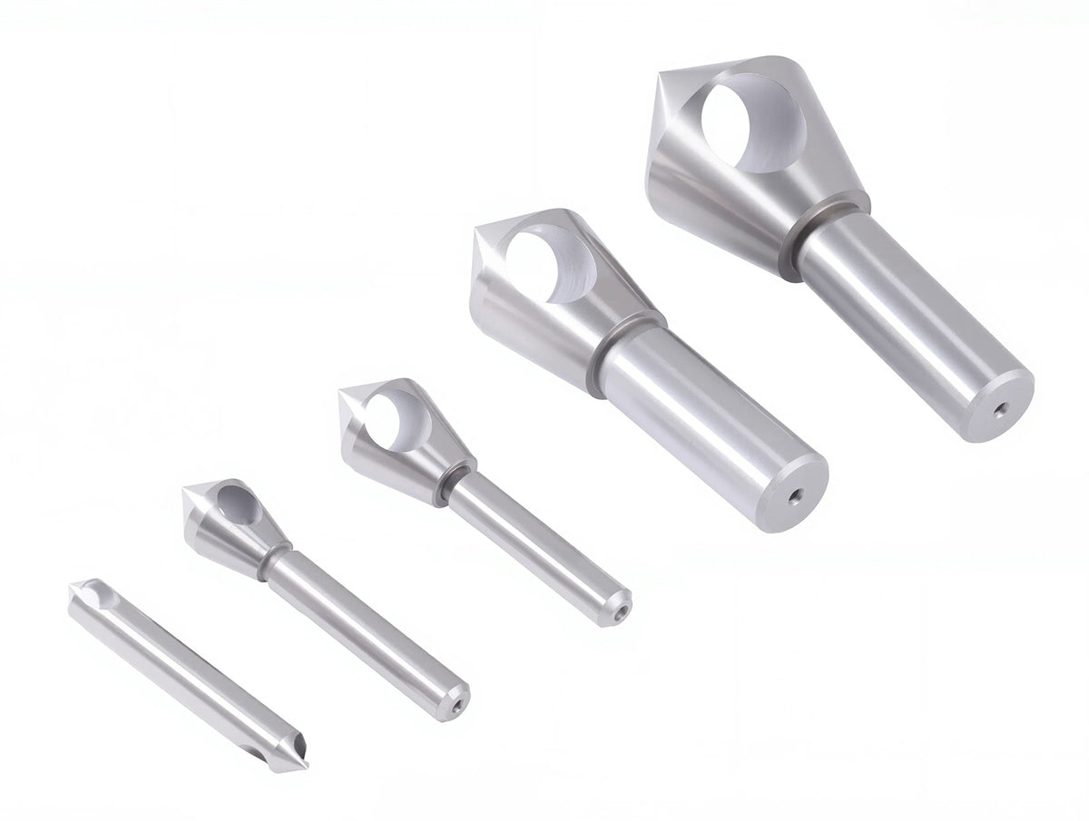 0 Flute H.S.S. Countersink & Deburring Tool Set, Pilotless Type, 5 pcs/set