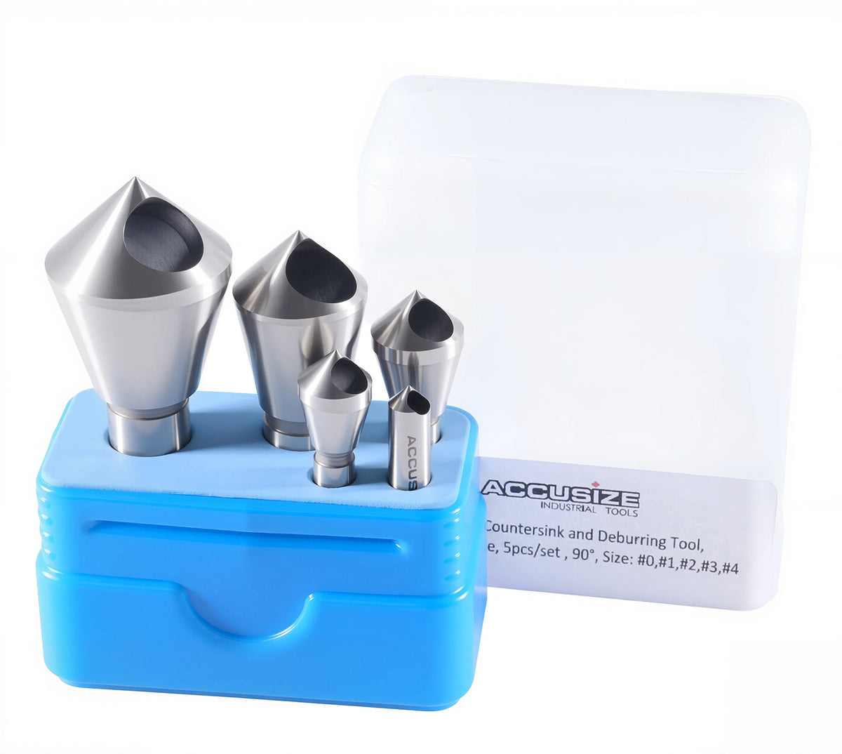 0 Flute H.S.S. Countersink & Deburring Tool Set, Pilotless Type, 5 pcs/set