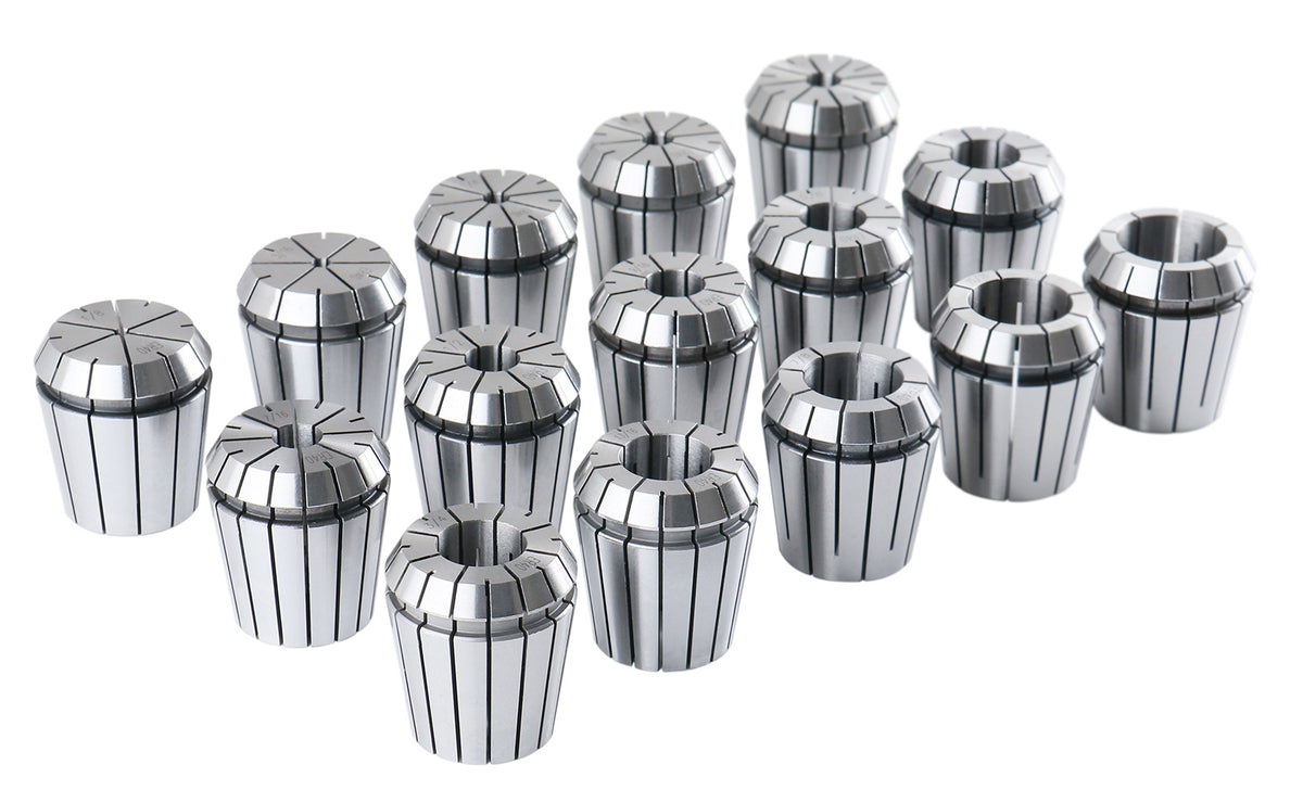 MT3 Shank ER40 Chuck with 15Pc Collets Kit, 1/8 inch - 1 inch by 16th, Morse Taper Collet System, 0223-0308