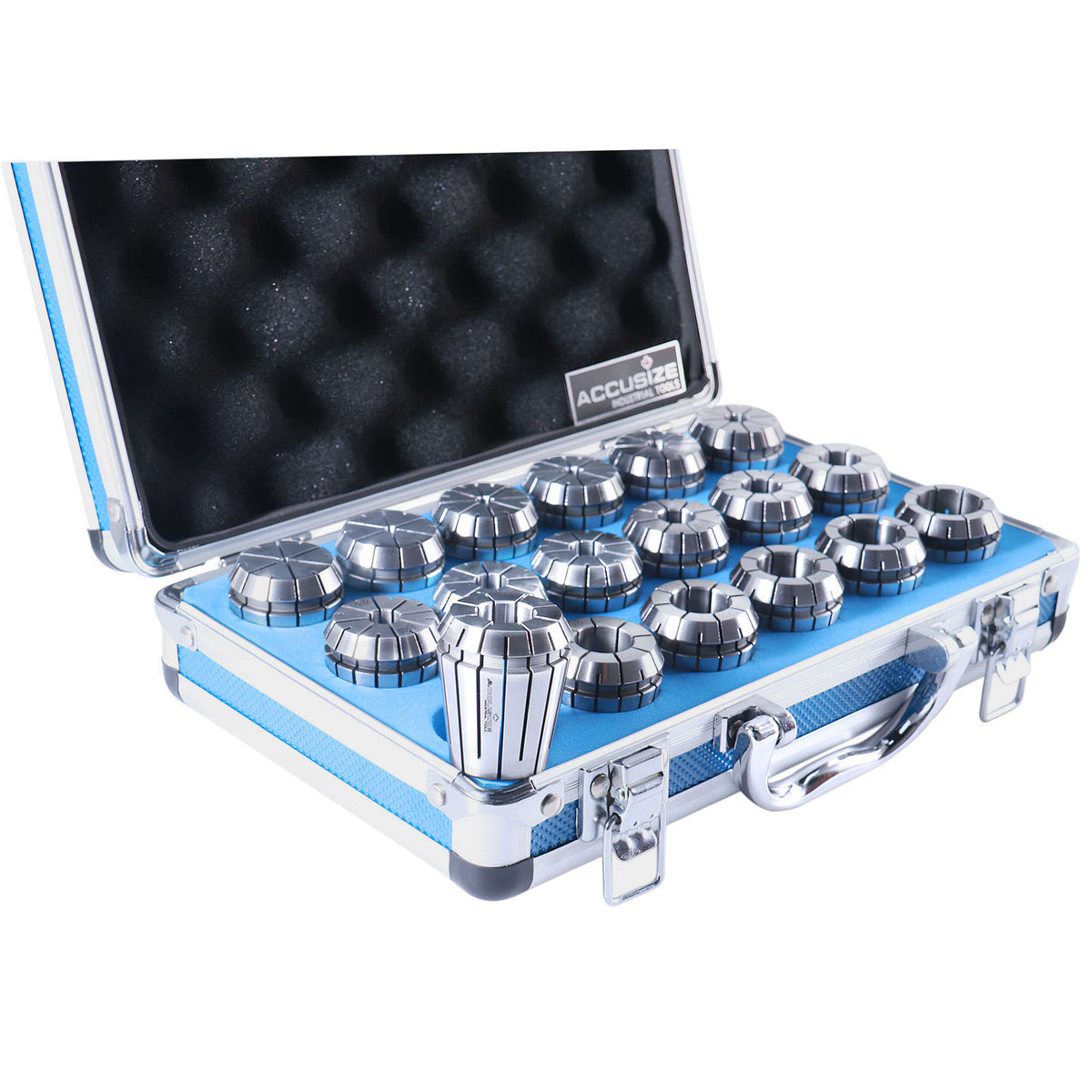 - Precision ER32 Collet Set, 18 Pcs, Sizes 3/32'' to 25/32'', High Accuracy, Durable Storage Box, 0223-0880