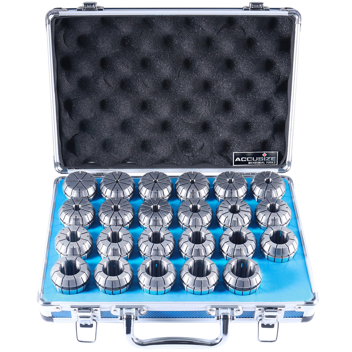 23 Pc Er40 Collet Set, Size from 1/8'' to 1'' in Fitted Strong Box, 0223-0935