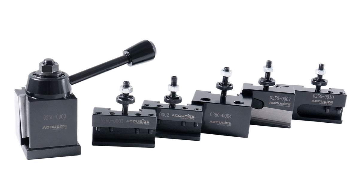 Oxa Wedge Type Quick Change Tool Post, for Lathe Swing 6'' - 9'', 6 Pcs/Set, for Mini Lathe, 0251-0000