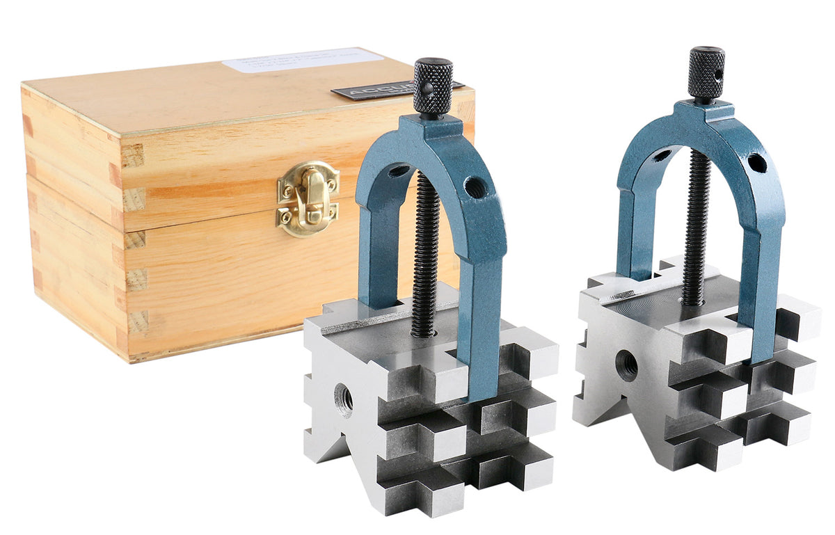 2-3/8'' x 2-3/4'' Multi-Use V-Block and Clamp Set in Fitted Box, 0303-0219
