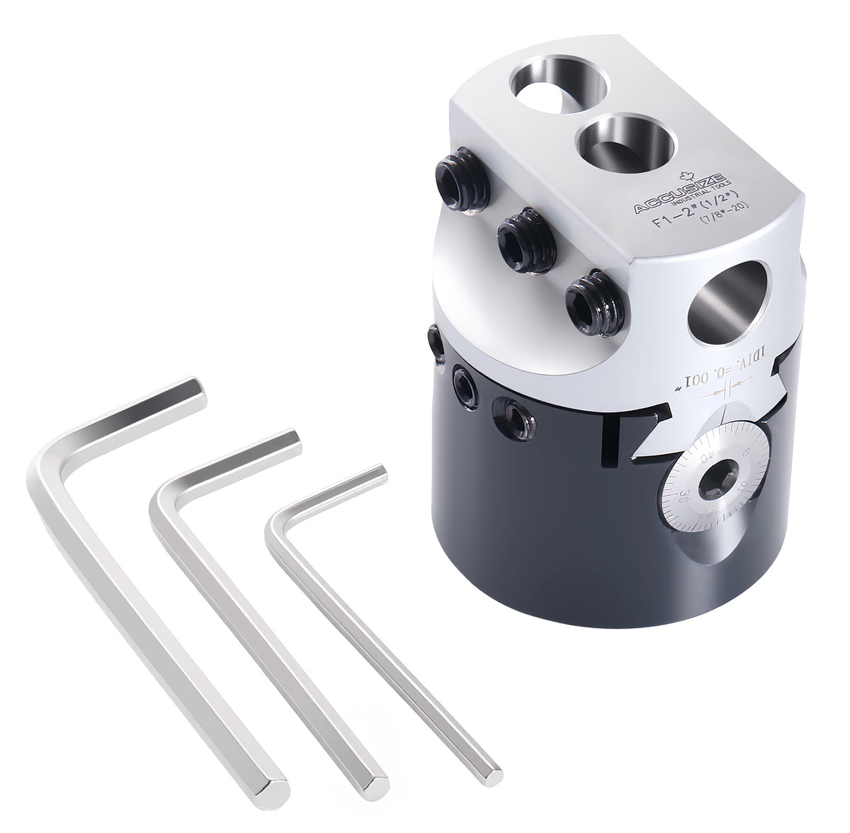2" precision boring head with 1/2" boring bar bore, 5/8" offset, and 7/8"-20 mount thread - 0350-0002