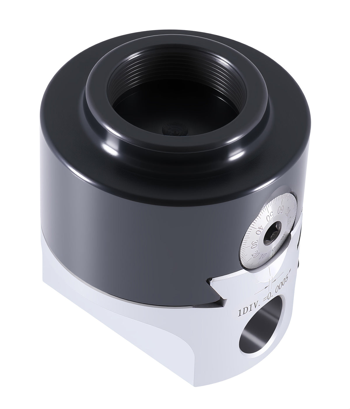 3" precision boring head with 3/4" boring bar bore, 1" offset, and 1-1/2"-18 mount thread - 0350-0003