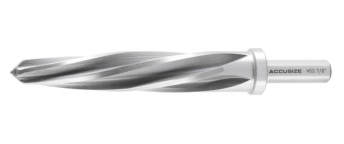 Hss Spiral Flute Aligning Reamer, 7/8'' Cutting Diameter, 1/2'' Shank Diameter, 0522-0078
