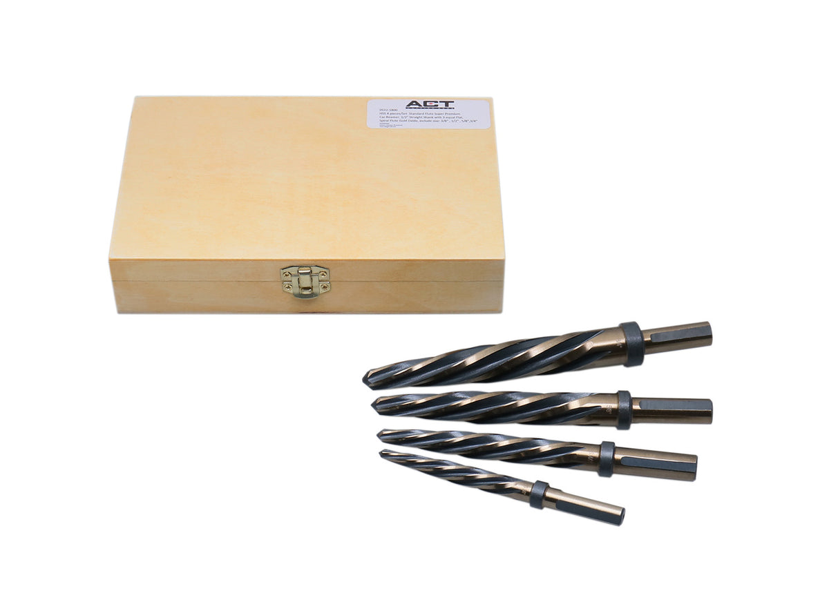 M2 H.S.S. Standard Spiral Flute Premium Car Reamer Set, Black Oxide