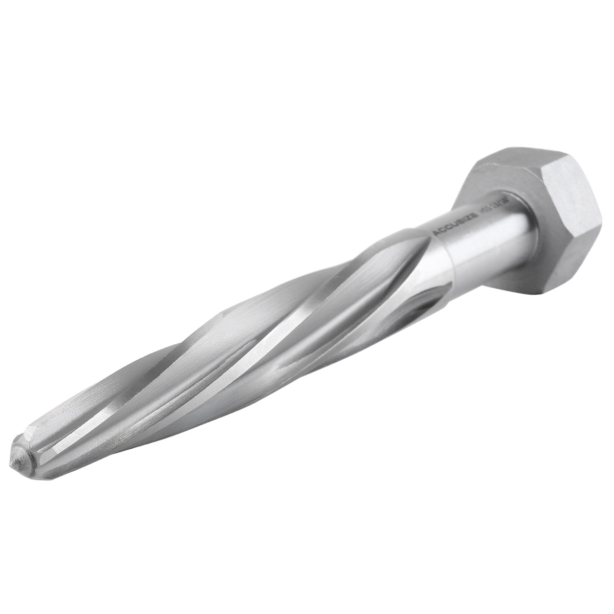 H.S.S. Aligning Reamer - 13/16'' Diameter, 5'' Flute Length, 7'' OAL, Hex Shank, Spiral Flute, 0523-6035