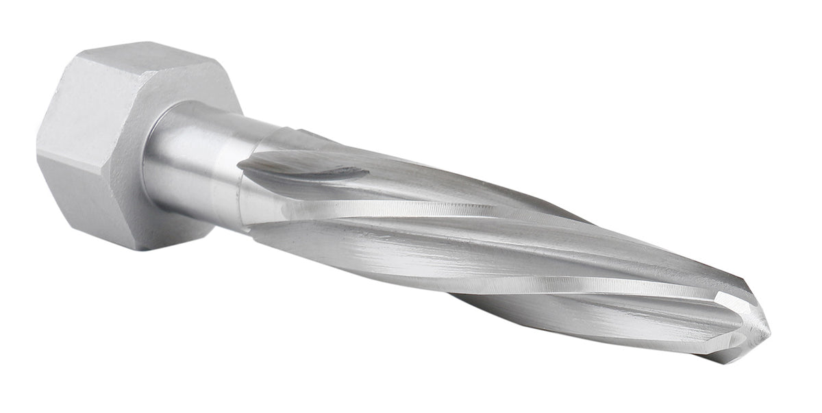 H.S.S. Aligning Reamer - 1-1/16'' Diameter, 5'' Flute, 7'' OAL, Hex Shank, Spiral Flute, 0523-6055