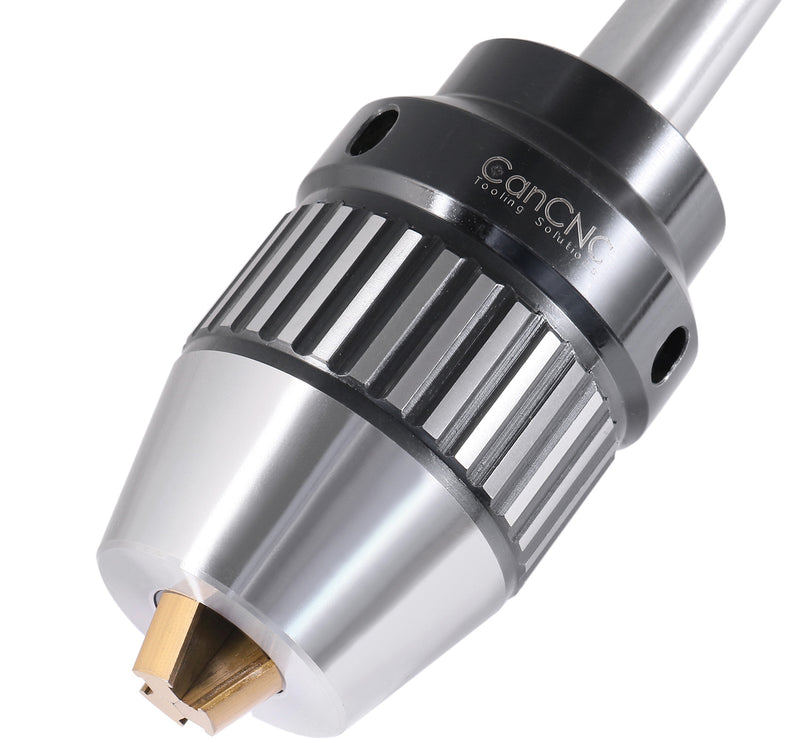 CanCNC Tooling Solutions 1/16-5/8" MT2 Precision Keyless Drill Chuck, Heavy-Duty with Integrated Shank, Titanium Jaws, 0537-5802