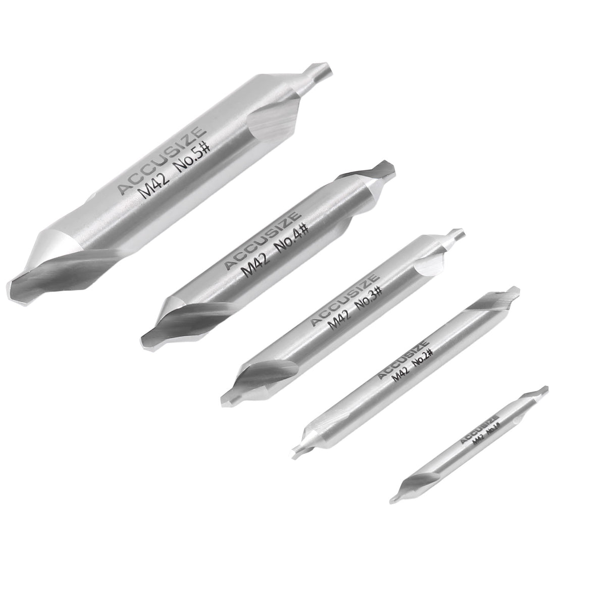 5pc ANSI M42 (H.S.S. + 8% Cobalt) Center Drill Set, 0556-5500