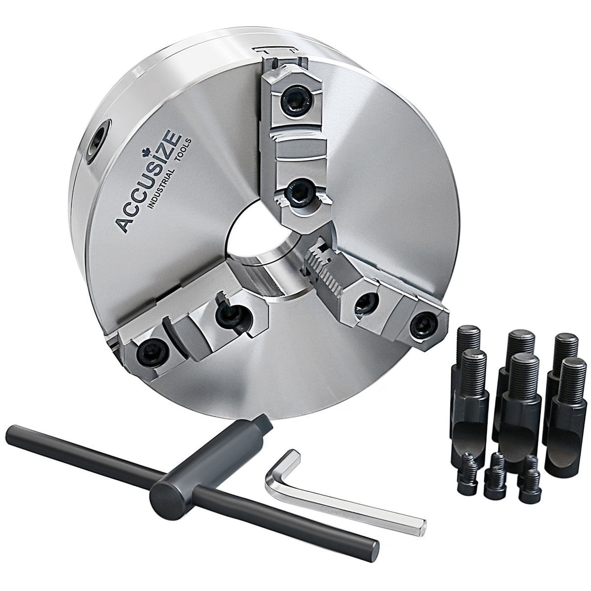 10″/250 mm 2-Piece Reversible Jaws 3-Jaw Chuck, D1-6 Direct Mount, 2.756″ Center Hole, 0559-0106