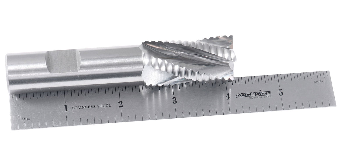 7/8'' 4 Flute, 7/8 by 3/4 by 1-5/8 by 4-1/8'' M42-8% Cobalt Roughing End Mill, Center Cutting, 1002-0078