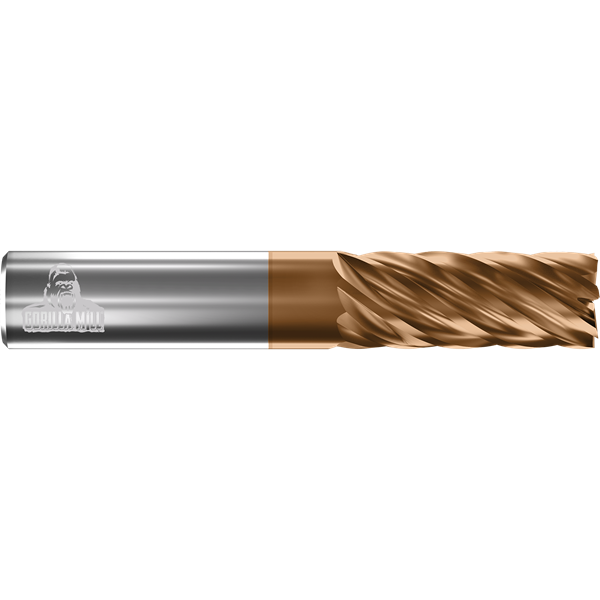Gorilla 7 Flute Square WTF Coated End Mills, Inch, Super