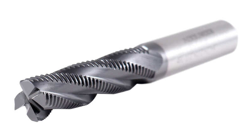 1/2'' Dia, M42 8% Cobalt Tialn Roughing End Mill, 1/2'' Shk Dia, 2'' Flt Length, 4'' Oal, 4 Flute, Coarse Tooth, 1102-0120