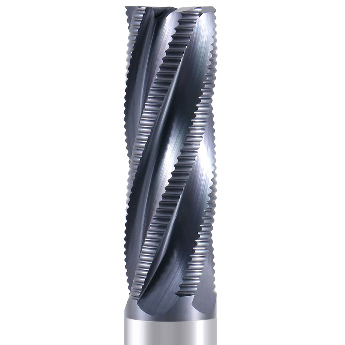 1'' Fine Tooth M42 8% Cobalt Tialn Roughing End Mill, 1'' Shk Dia, 3'' Flute Length, 5-1/2'' Oal, 5 Flute, 1104-0031