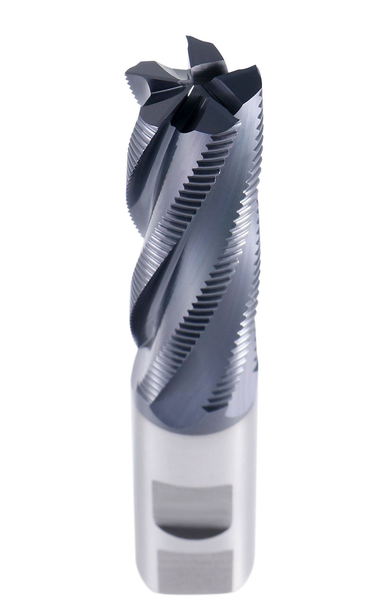 1'' Fine Tooth M42 8% Cobalt Tialn Roughing End Mill, 1'' Shk Dia, 3'' Flute Length, 5-1/2'' Oal, 5 Flute, 1104-0031