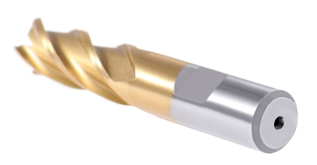5/8'' Dia, 5/8'' Shk Dia, 1-5/8'' Flt Length, 3-3/4'' Oal, H.S.S. Finishing, Tin Coating End Mill, 1400-3213