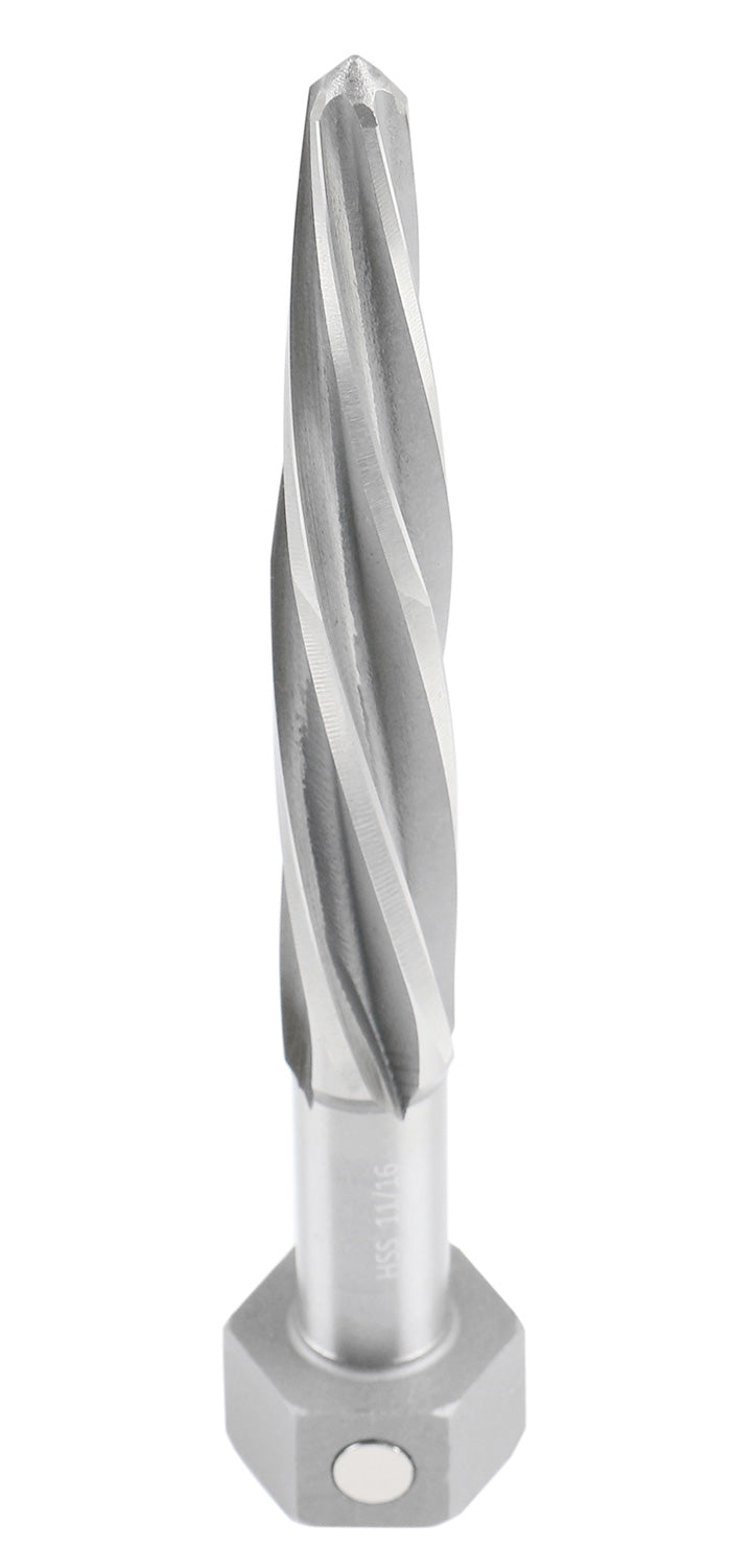 11/16'' Bridge Reamer, Magnetic Hex Shank, Hss Spiral Flutes Aligning Reamers, Car Reamers, 1523-8025