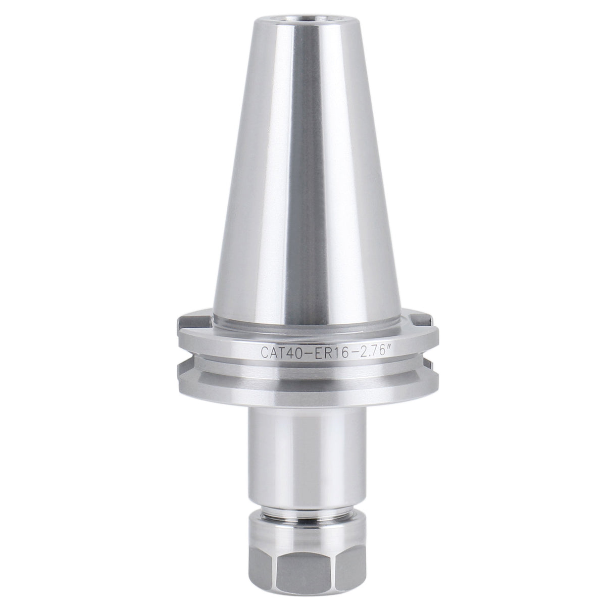 Cat40 V-Flange Collet Chuck for Er16 Collets, Draw Bar Thread 5/8-11'', 8000 RPM, with A Projection Length 2.76'', 1601-0005