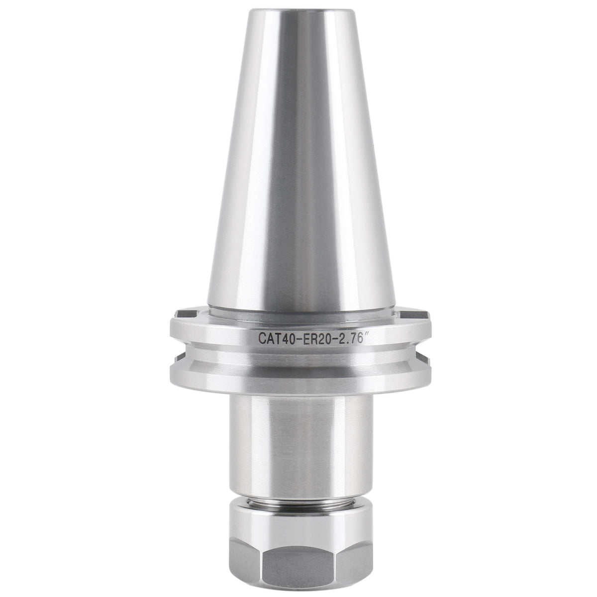 Cat40 V-Flange Collet Chuck for Er20 Collets, Draw Bar Thread 5/8-11'', 8000 RPM, with A Projection Length 2.76'', 1601-0025