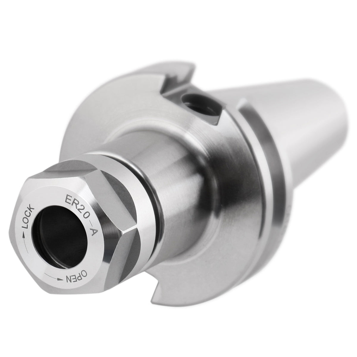 Cat40 V-Flange Collet Chuck for Er20 Collets, Draw Bar Thread 5/8-11'', 8000 RPM, with A Projection Length 2.76'', 1601-0025