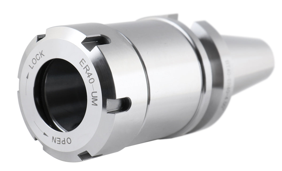 BT40 V-Flange Collet Chuck for ER40 Collets, Draw Bar Thread M16x2, 8000 RPM, with A Projection Length 4'', 1608-0040
