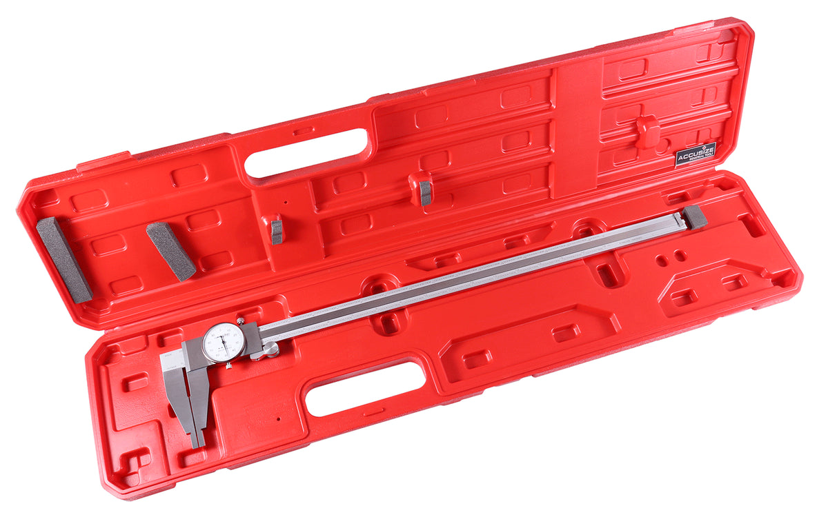 18'' by 0.001'' Heavy-Duty Dial Caliper, Stainless Steel in Fitted Case, 1721-0018