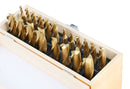 20 Pc Hss Tin Coated End Mill Set, 2 Flute and 4 Flute, Cutting Diameter from 3/16'' up to 3/4'', 1810-0100