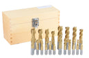 20 Pc Hss Tin Coated End Mill Set, 2 Flute and 4 Flute, Cutting Diameter from 3/16'' up to 3/4'', 1810-0100