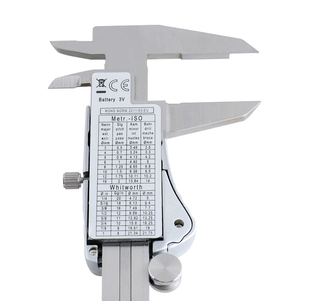 Digital Caliper, 0-6''/0-150 mm Range by 0.0005''/0.01 mm Resolution, Large LCD, Ip54 Water Resistant, 2015-0150