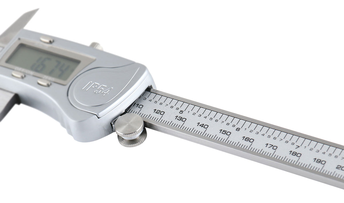 Digital Caliper, 0-12''/0-300 mm Range by 0.0005''/0.01 mm Resolution, Large LCD, Ip54 Water Resistant, 2015-0300