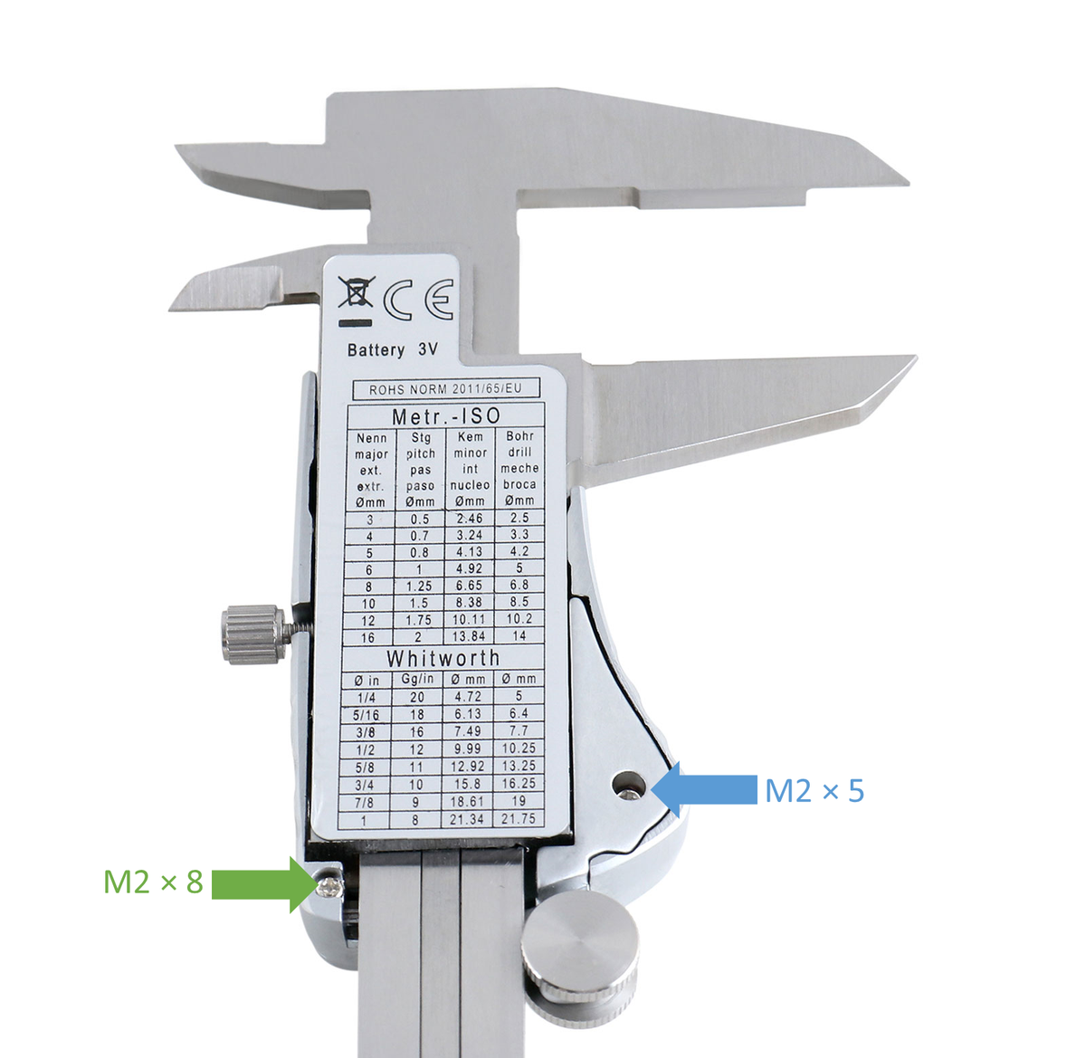 Electronic Digital Caliper Extra-Large LCD, Metal Cover, Stainless Steel, IP54 Water Resistant
