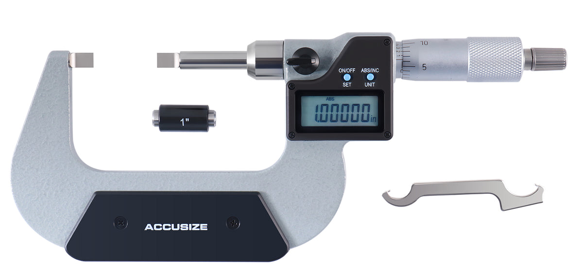 1-2'' by 0.00005'' Blade Electronic Digital Micrometer Abs/Inc Interchangeable, 2312-2010