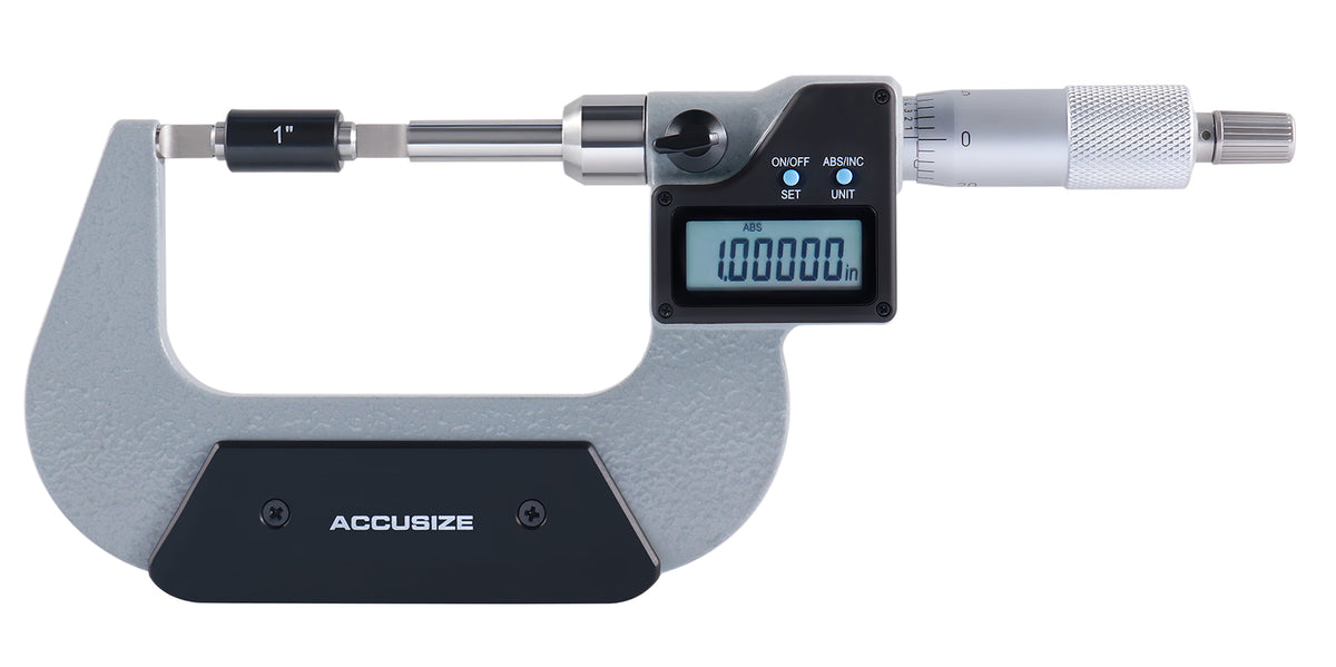 1-2'' by 0.00005'' Blade Electronic Digital Micrometer Abs/Inc Interchangeable, 2312-2010