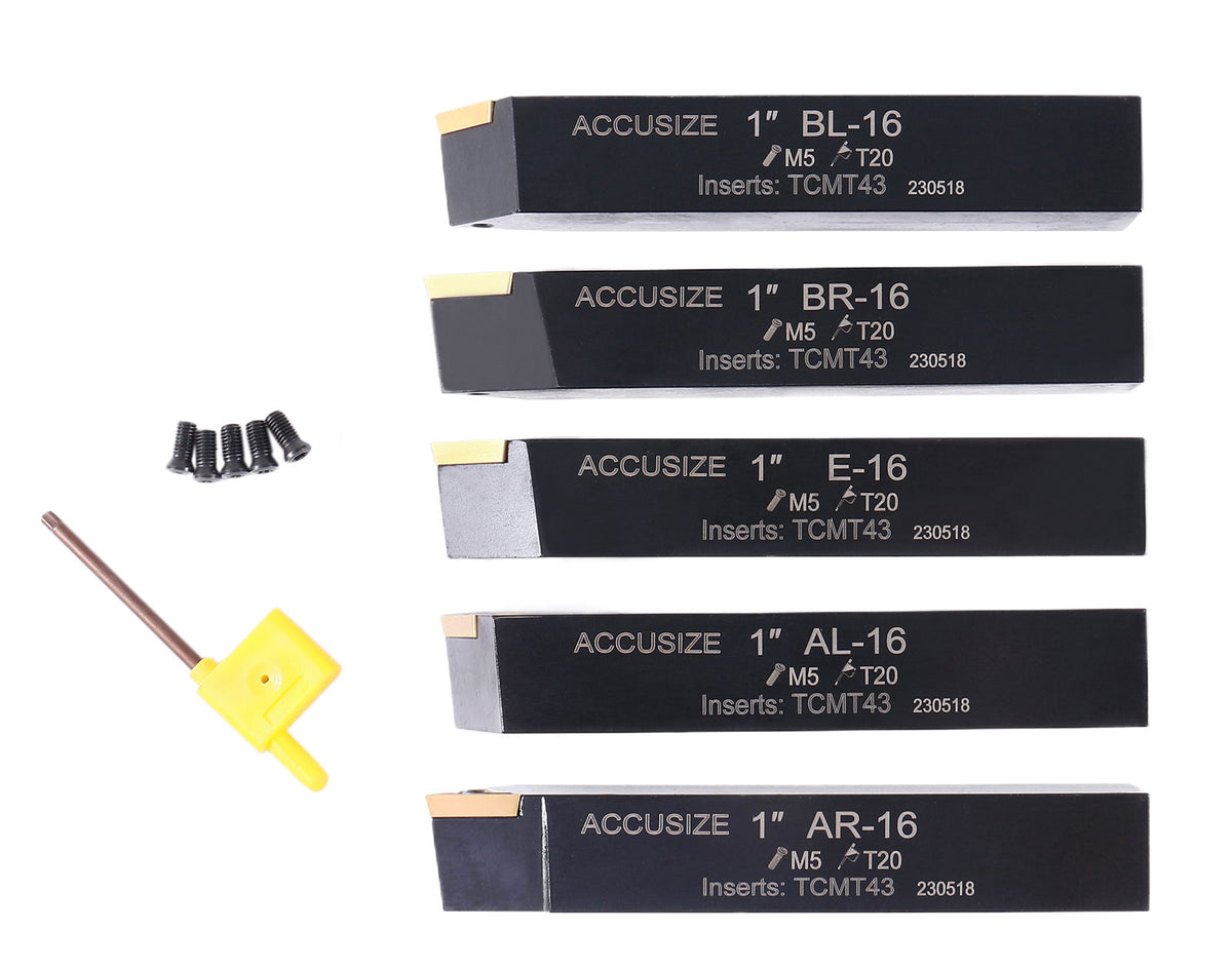 1'' 5 Pc Indexable Turning Tool Set, 2380-5643