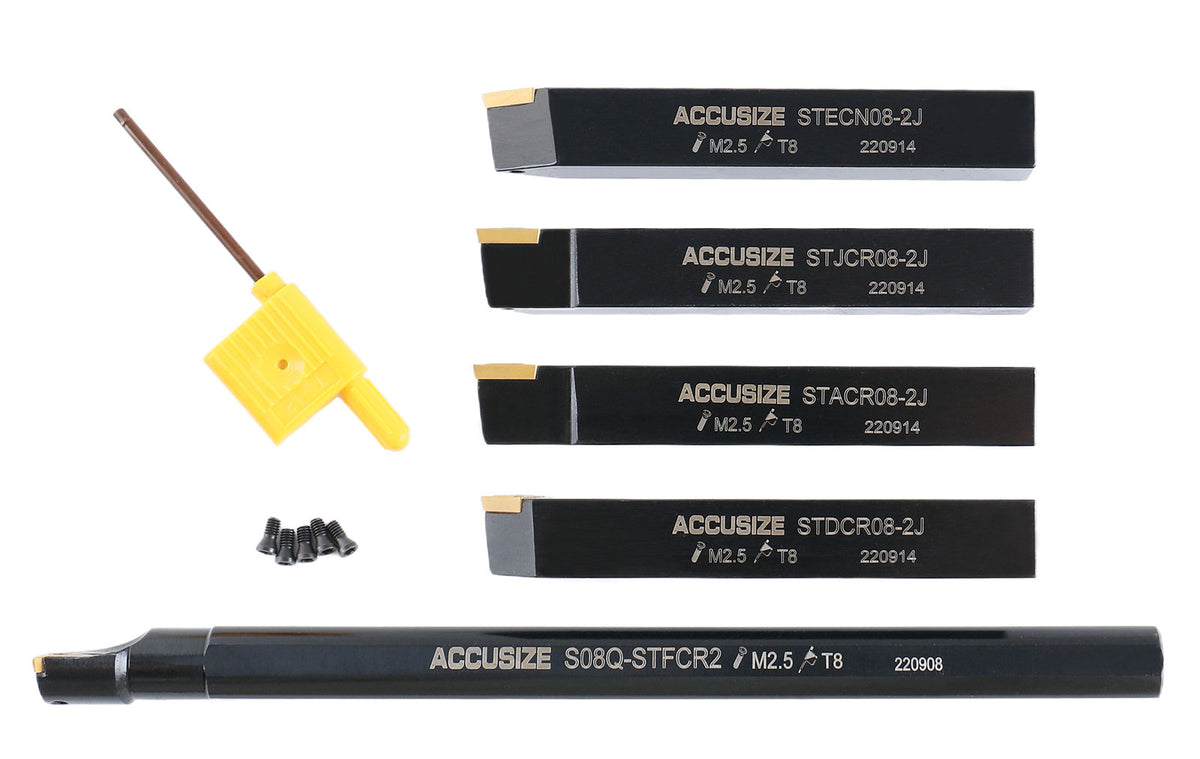 1/2" 5 pc/set Indexable Turning Tool Set (4 Pc Turning + 1 Pc Boring), 2386-0012